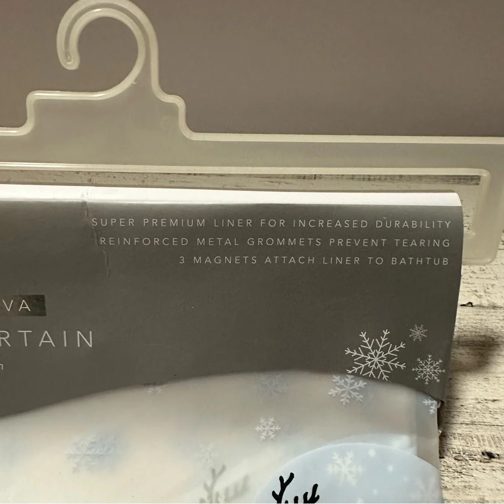 Santa Snow Globe Christmas Shower Curtain 72” x 72” Premium Liner NEW